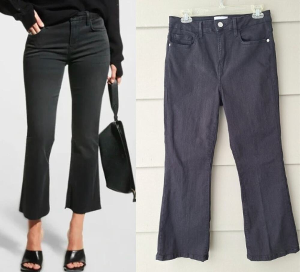 FRAME Le Crop Mini Boot Black Jeans Size 91% Cotton Size 29 US 8 $220